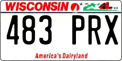 WI license plate 483PRX