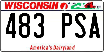 WI license plate 483PSA