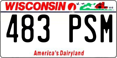 WI license plate 483PSM