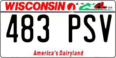 WI license plate 483PSV