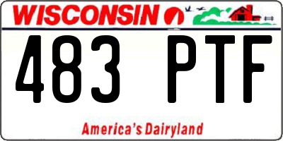 WI license plate 483PTF