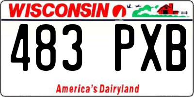 WI license plate 483PXB