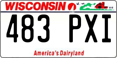 WI license plate 483PXI