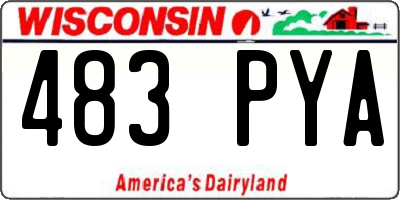 WI license plate 483PYA