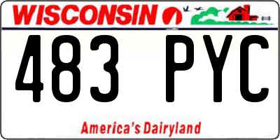 WI license plate 483PYC