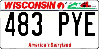 WI license plate 483PYE