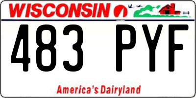 WI license plate 483PYF