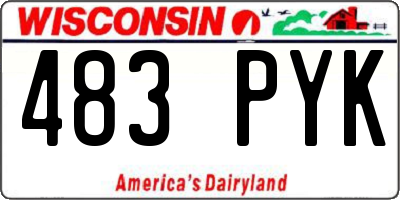 WI license plate 483PYK
