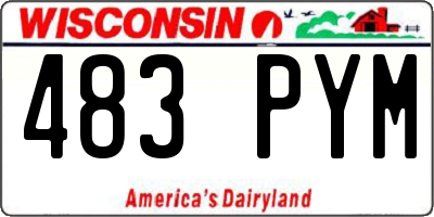 WI license plate 483PYM