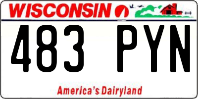 WI license plate 483PYN