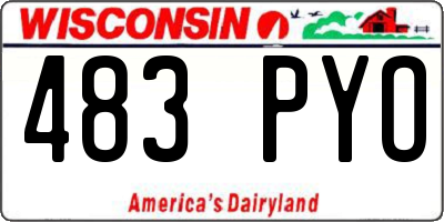 WI license plate 483PYO