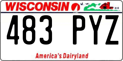 WI license plate 483PYZ