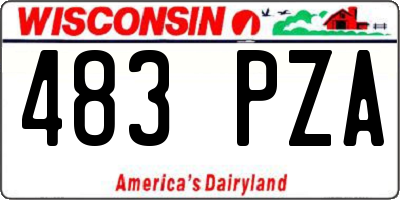 WI license plate 483PZA