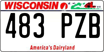 WI license plate 483PZB