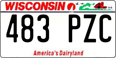 WI license plate 483PZC