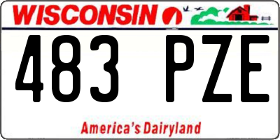 WI license plate 483PZE