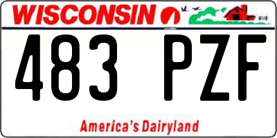 WI license plate 483PZF