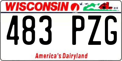 WI license plate 483PZG