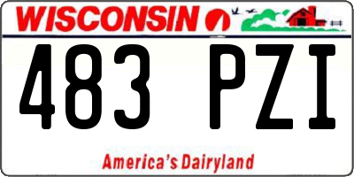 WI license plate 483PZI