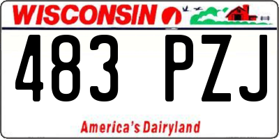 WI license plate 483PZJ