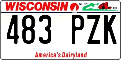 WI license plate 483PZK