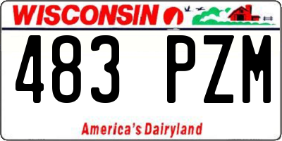 WI license plate 483PZM