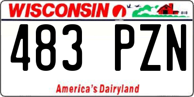 WI license plate 483PZN