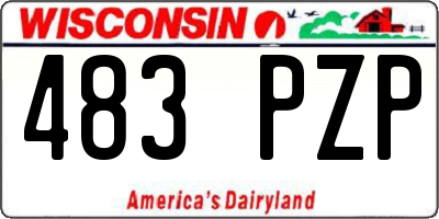 WI license plate 483PZP