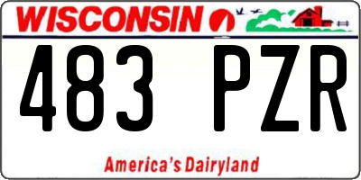 WI license plate 483PZR