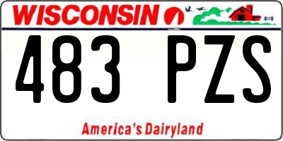 WI license plate 483PZS