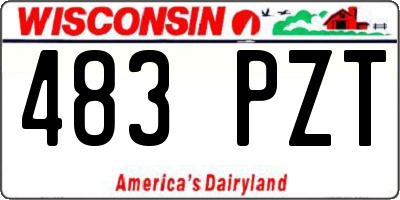 WI license plate 483PZT