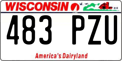 WI license plate 483PZU