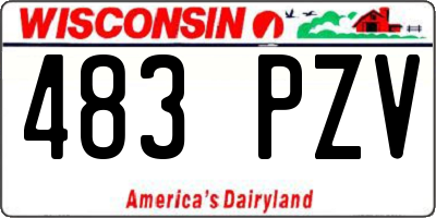 WI license plate 483PZV