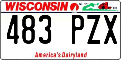 WI license plate 483PZX
