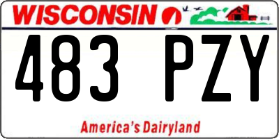 WI license plate 483PZY