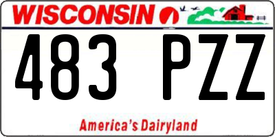 WI license plate 483PZZ