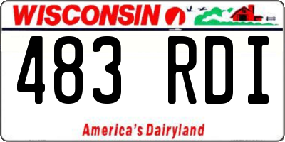WI license plate 483RDI