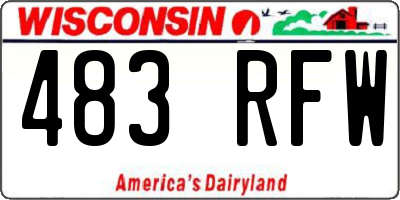 WI license plate 483RFW