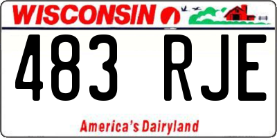 WI license plate 483RJE