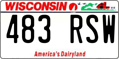WI license plate 483RSW