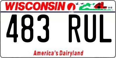 WI license plate 483RUL