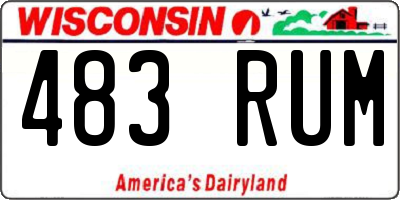 WI license plate 483RUM