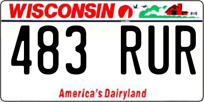 WI license plate 483RUR