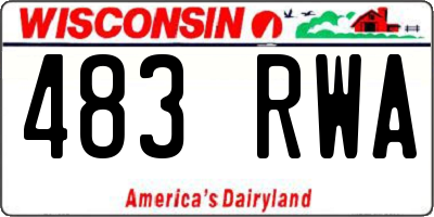WI license plate 483RWA