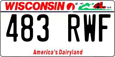 WI license plate 483RWF