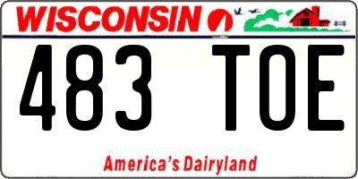 WI license plate 483TOE