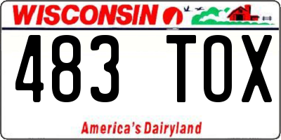 WI license plate 483TOX