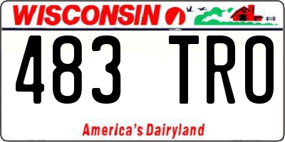 WI license plate 483TRO