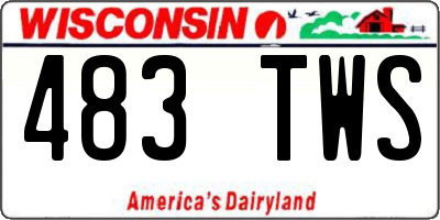 WI license plate 483TWS