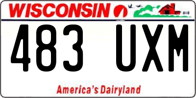 WI license plate 483UXM